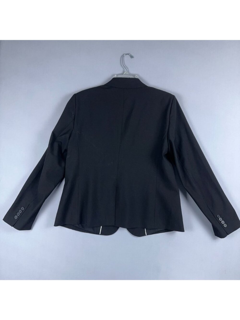 Ann Taylor Blazer Jacket Womens Size 14 Black Dark Wash Single Button Closure - Picture 5 of 14